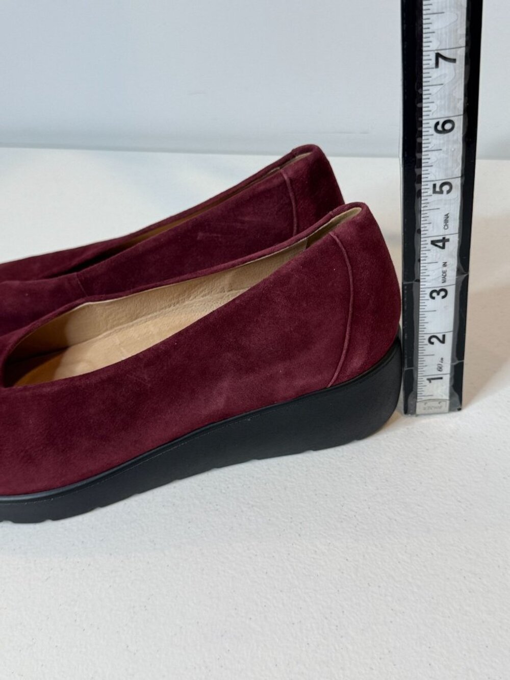 Brioso Burgundy Suede Wedge Slip On Shoes Size 10 - Picture 8 of 8